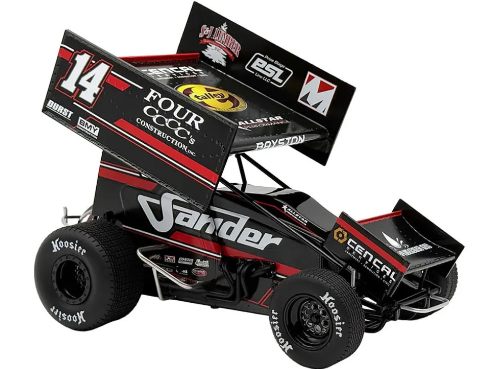 Winged Sprint Car #14 Spencer Bayston "Four CCCC's Construction - Sander" Jason Meyers Racing (2025) 1/18 Diecast Model Car by ACME