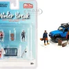 Winter Break Diecast Set 6 pieces 2 Figurines 4 Accessories 1/64 Scale Models American Diorama 76462