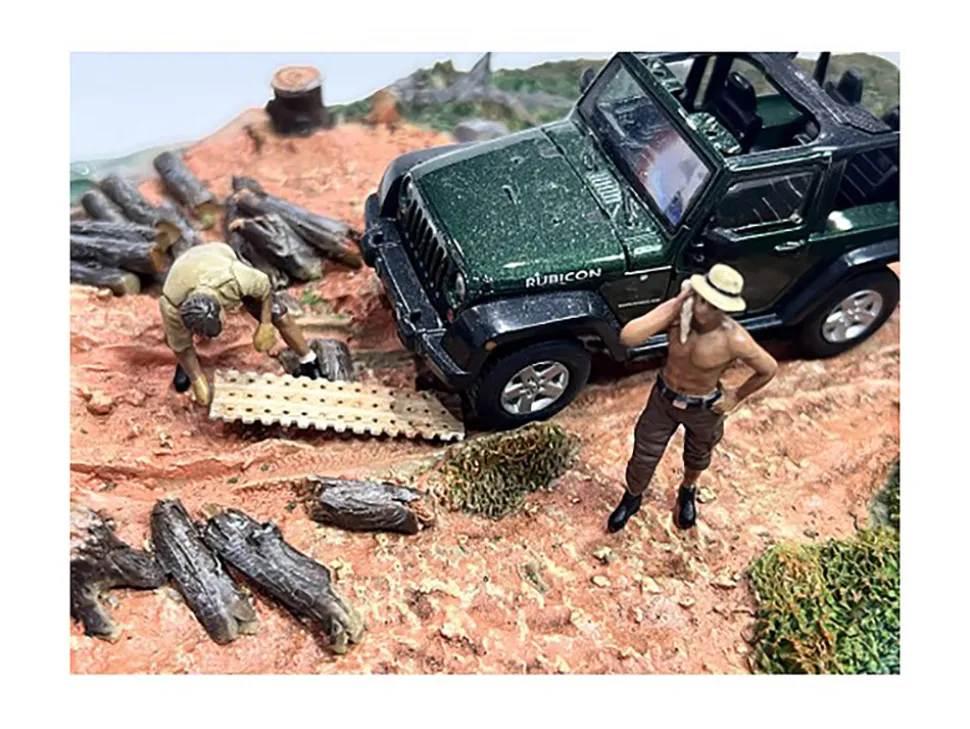 4X4 Mechanics 2 Piece Diecast Figure Set 1 for 1/43 Scale Models American Diorama AD43001