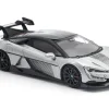 Yangwang U9 Silver Metallic with Black Top and Stripes 1/64 Diecast Model Car by Pop Race