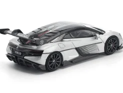 Yangwang U9 Silver Metallic with Black Top and Stripes 1/64 Diecast Model Car by Pop Race