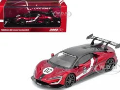 2025 Yangwang U9 Xtreme Test Car #02 Red Metallic with White Stripes and Carbon Top 